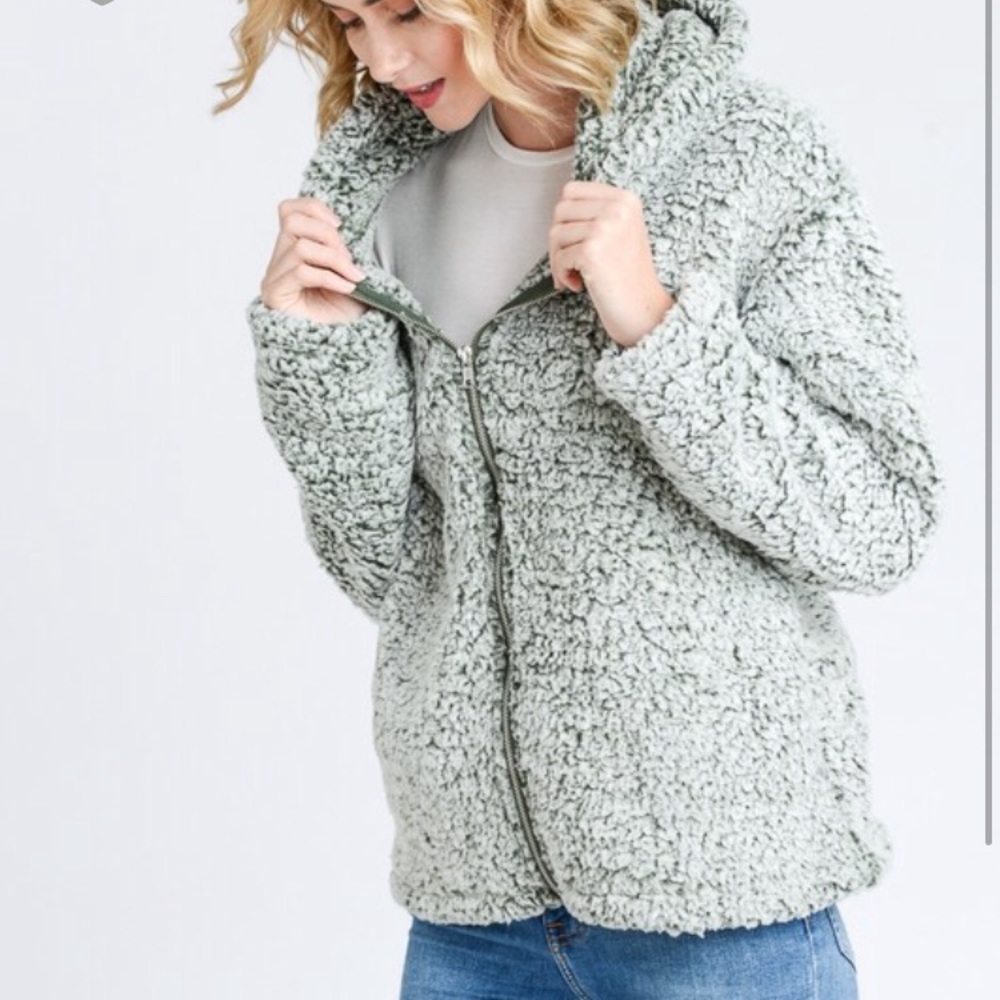 Fluffy Zip Up Sherpa
